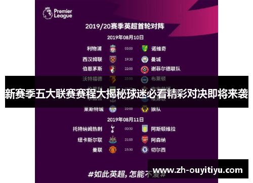 新赛季五大联赛赛程大揭秘球迷必看精彩对决即将来袭